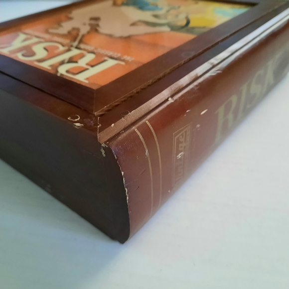 Risk Game Wood Box Global Domination, Wooden Book Shelf Box - Picture 12 of 13